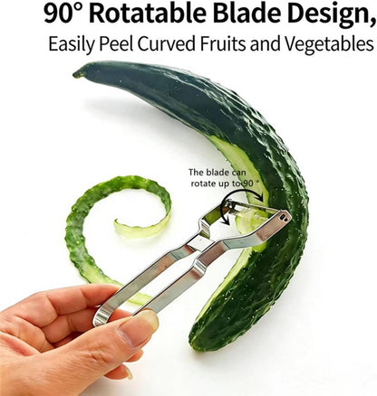 Y Stainless Steel Vegetable Peeler for Kitchen, All Metal Apple Potato Peeler with Eyes Remover, 90° Swivel Sharp Double-Sided Blade, Fruit Carrot Peeler