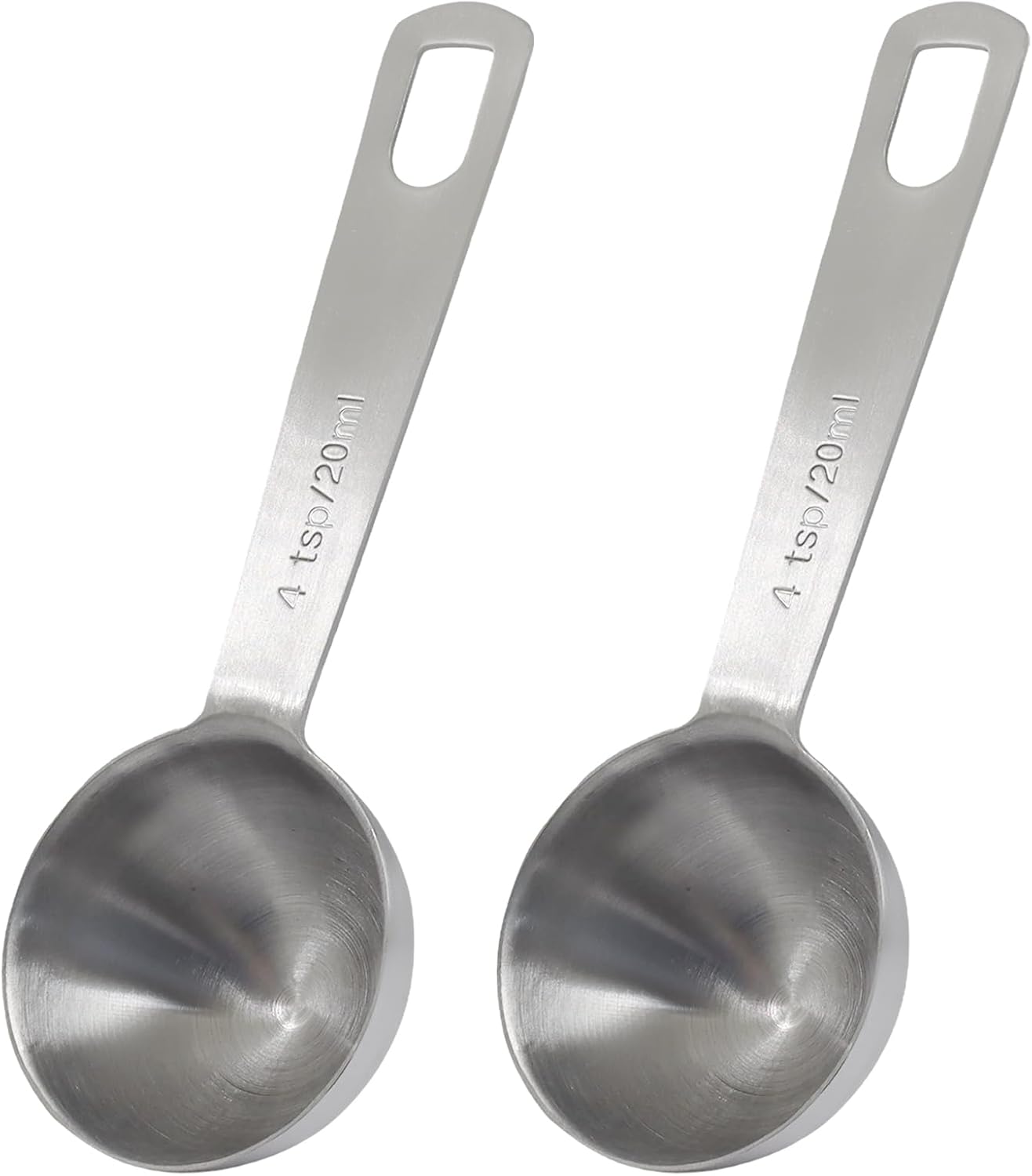 2Pcs 2/3 Tablespoon (2/3 Tbsp | 2 Tsp | 10 Ml | 10 Cc) Stainless Steel Measuring Spoons, 2 Teaspoon Metal Single Measuring Spoon for Measuring Coffee Powder, Grains and Loose Tea