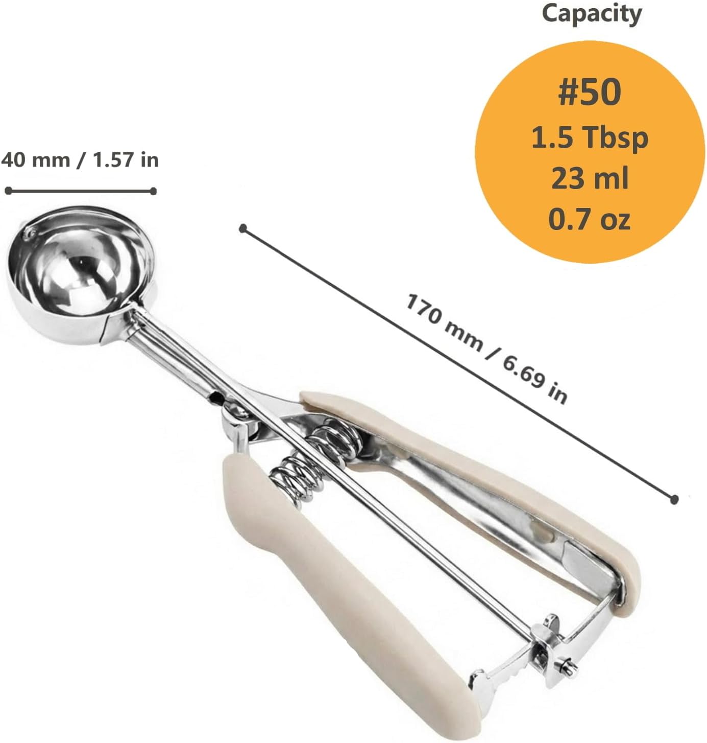 Cookie Scoop, Ice Cream Scoop, 1Tbsp/15 ml/0.5oz Cookie Scoops for Baking, 18/8 Stainless Steel Cookie Scooper for Baking, Ice Cream Scooper with Trigger Release, Cookie Dough Scoop with Non-slip Grip