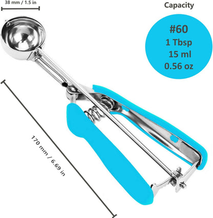 Ice Cream Scoop, 18/8 Stainless Steel Cookie Scoop, Cookie Scoops for Baking, 2 Tbsp/ 30 ml/ 1 oz Cookie Dough Scoop, Ice Cream Scooper with Trigger Release, Cookie Scooper for Baking