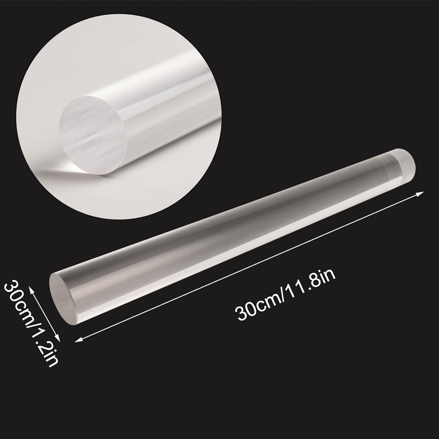 DIYOOHOMY 2Pcs Polymer Clay Roller Tools, Acrylic Rolling Pin with Thickness Rings Kit, Air Dry Clay Tools Clear Slab Roller Supplies