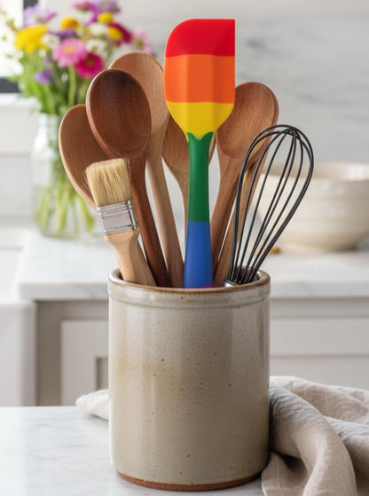 Cooking With Pride Non-Stick Pastry Brush, Heat-Safe Silicone With Iron Core, 8.5-Inch