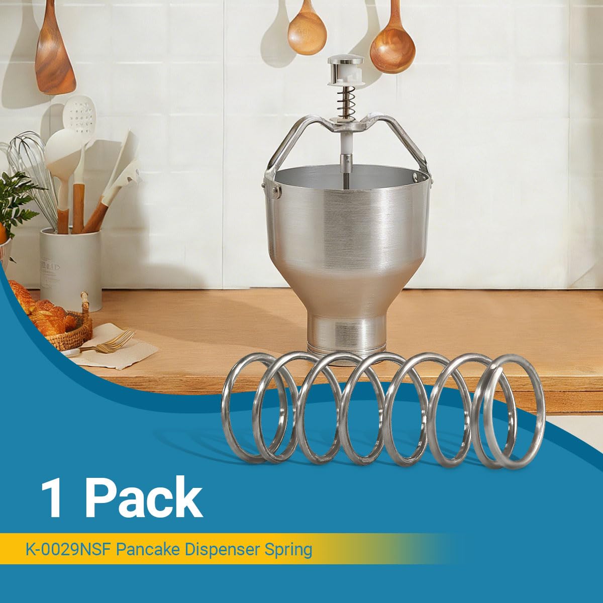 K-0029NSF Pancake Dispenser Replacement Spring, Stainless Steel Fit for B-elshaw Type K Dispensers