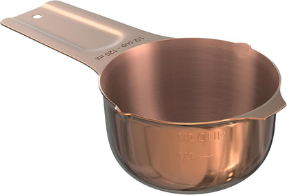 Color Up 2 Cup Measuring Cup, 480ml Stainless Steel Metal, Easy-Pour Spouts, Engraved Markings, Flat Base, Dishwasher Safe, for Dry and Liquid Ingredients