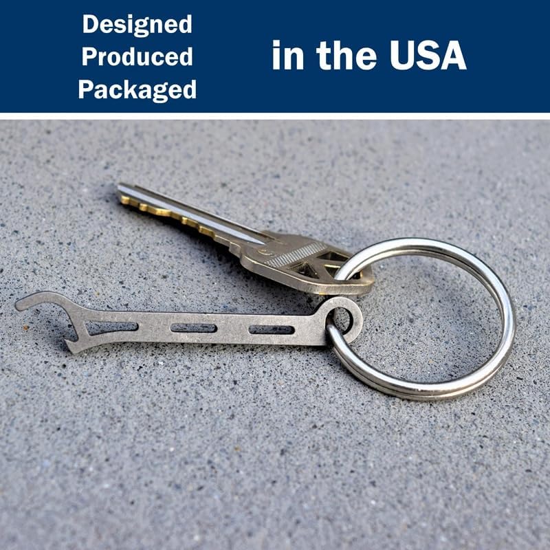 Gear Infusion Brew Soldier Bottle Opener - Thin Titanium Bottle Opener with Key Ring - Made in the USA (Sandblasted)