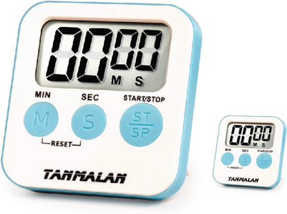 Tanmalan Kitchen Timer for Cooking Loud Alarm, Large Display, Auto Memory Loud Alarm, Large Display,Big Button，for Kids for Teacher Classroom Must Haves,Count Down-up,Easy to use (6.0-Grey)