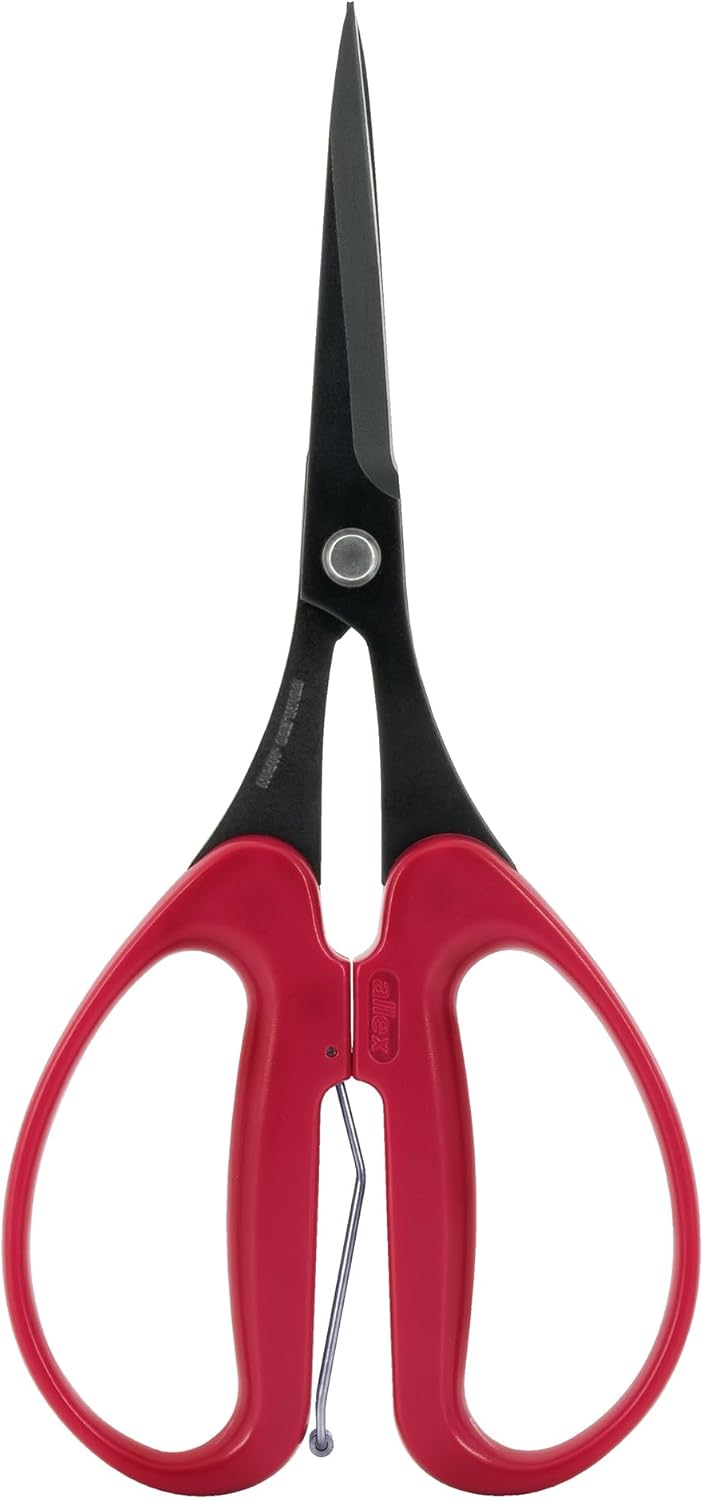 ALLEX Trimming Scissors for Gardening 7" - Japanese Floral Garden Scissors for Plants, Flowers, Herbs - Japanese Stainless Steel Blade with Non-Stick Coating - Spring Loaded Handle - Made in JAPAN