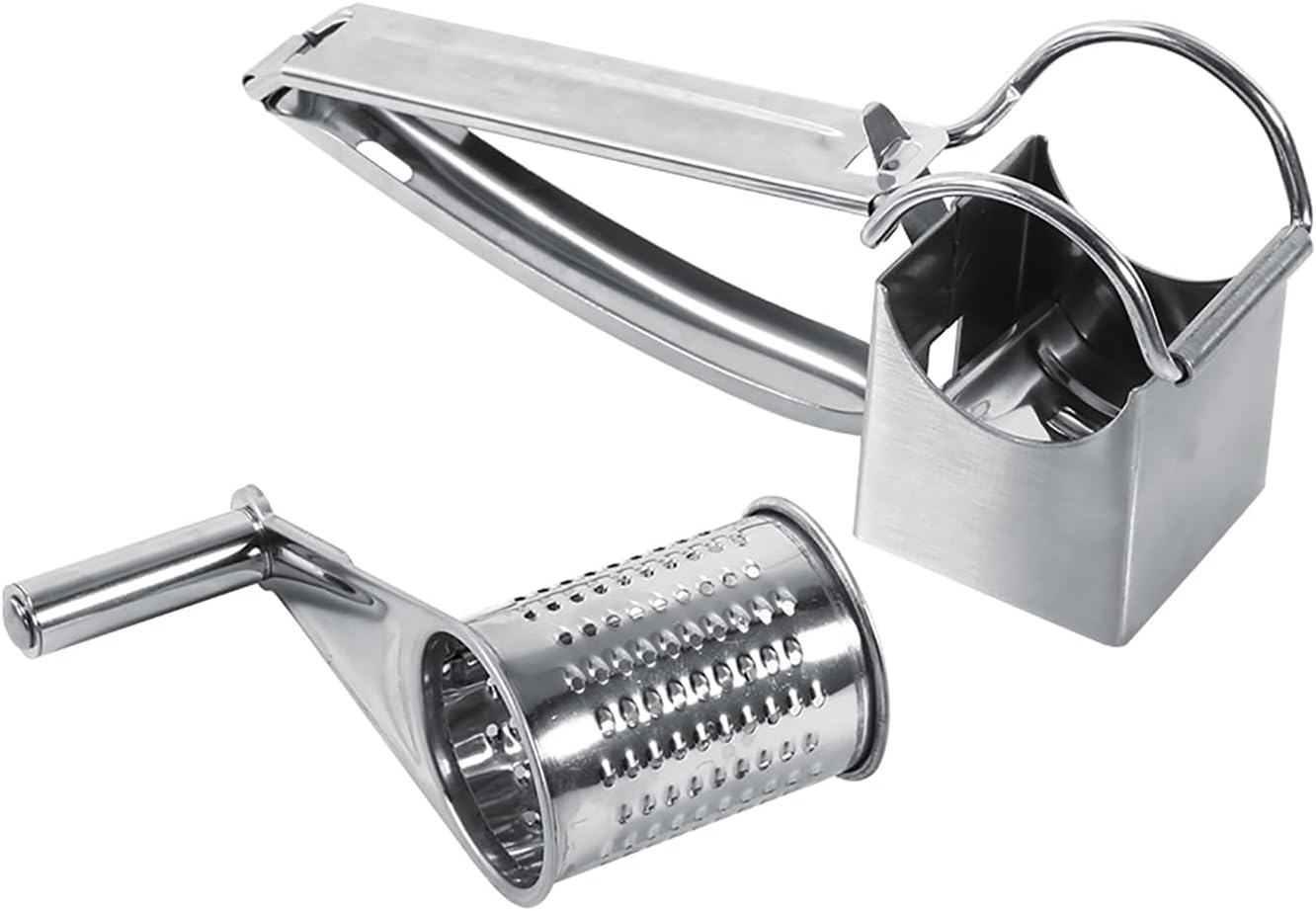 Rotary Cheese Grater Stainless Steel Handheld Rotary Cheese Shredder with 1 Drums Shred Tool