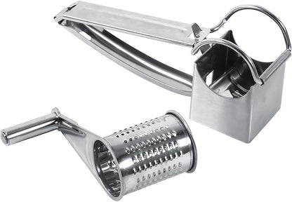 Rotary Cheese Grater Stainless Steel Handheld Rotary Cheese Shredder with 1 Drums Shred Tool