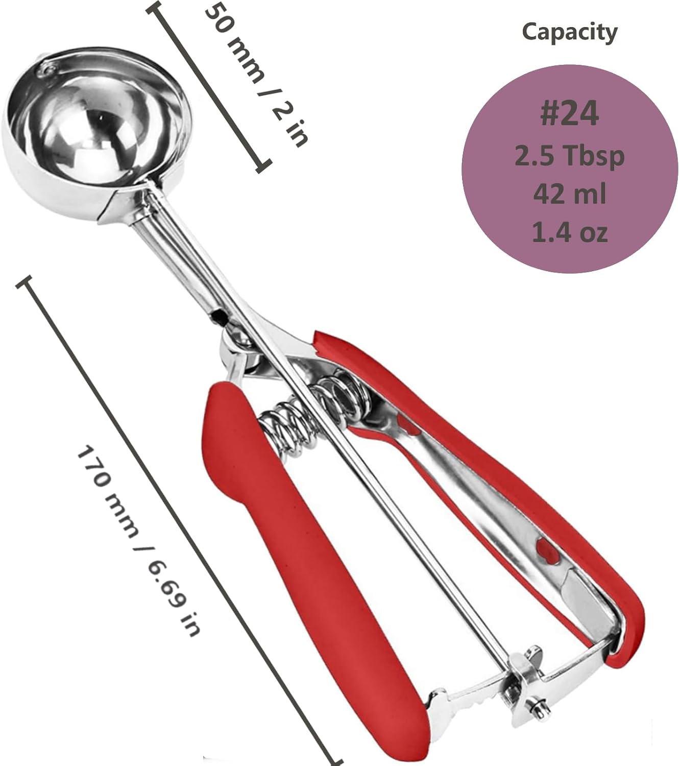 Ice Cream Scoop, 18/8 Stainless Steel Cookie Scoop, Cookie Scoops for Baking, 2 Tbsp/ 30 ml/ 1 oz Cookie Dough Scoop, Ice Cream Scooper with Trigger Release, Cookie Scooper for Baking