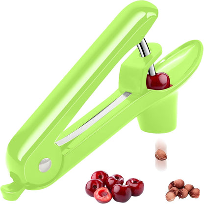 Cherry Pitter, Cherry Pit Remover Tool Cherries Corer Pitter with Hand-held Push, Olive Seed remover stones with lock design, Durable Cherries seed Corer for Cherry Jam -Black
