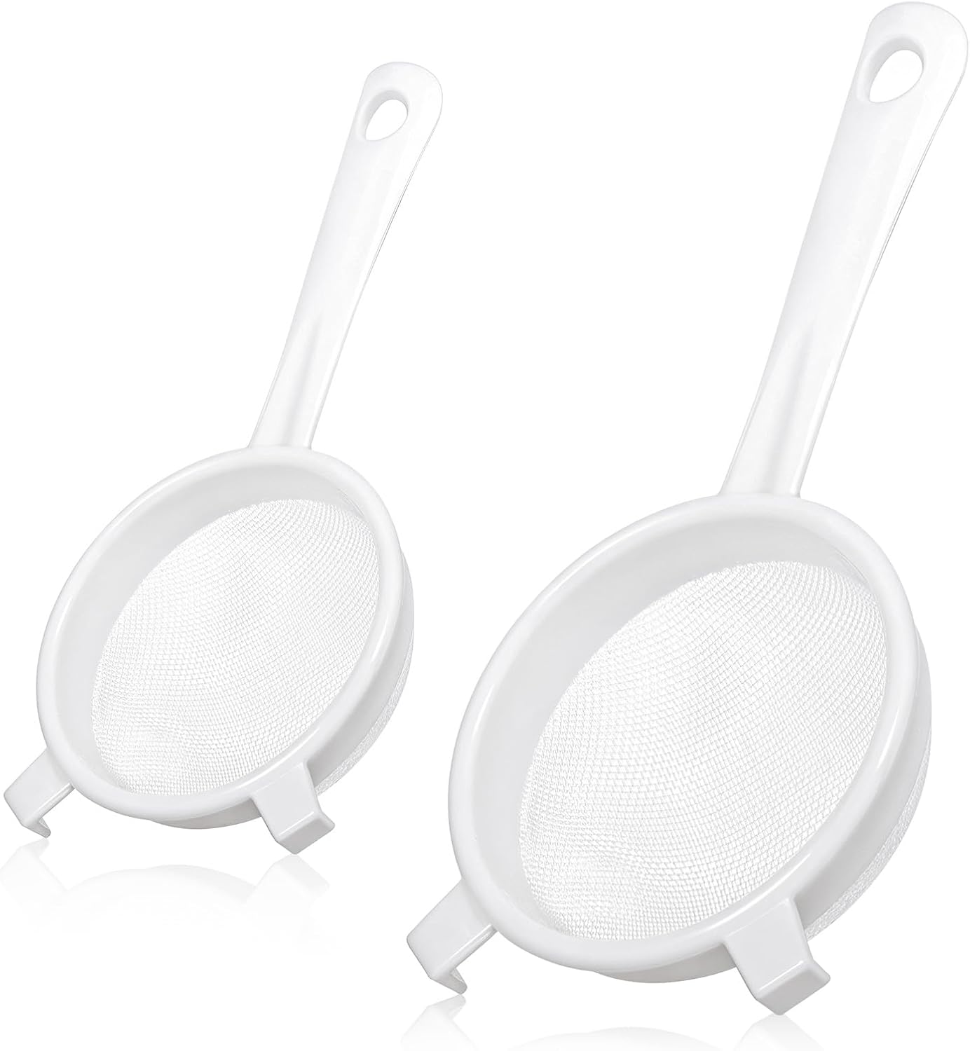 2 Pcs Double Ear Kefir Strainer Set with Handle Plastic Strainer for Kefir Grains Plastic Nylon Fine Mesh Sieve 2 Size Kitchen Strainers for Baking Tea Milk Food