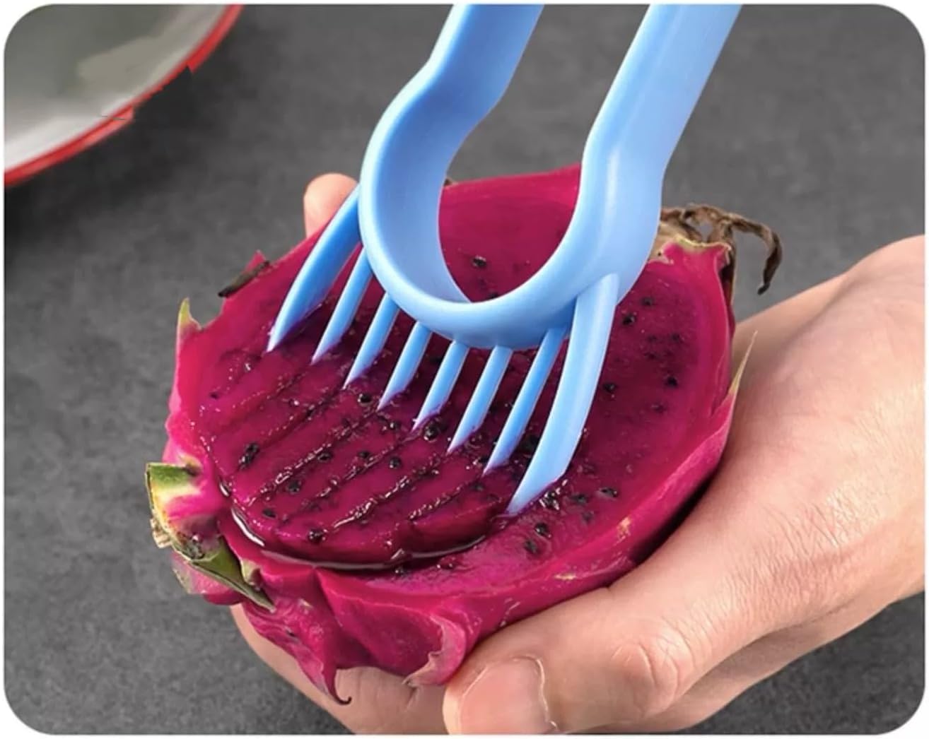 4 in 1 Melon Baller Set with Watermelon Slicer, Ice Cream Scoop & Knife, Stainless Steel, Blue