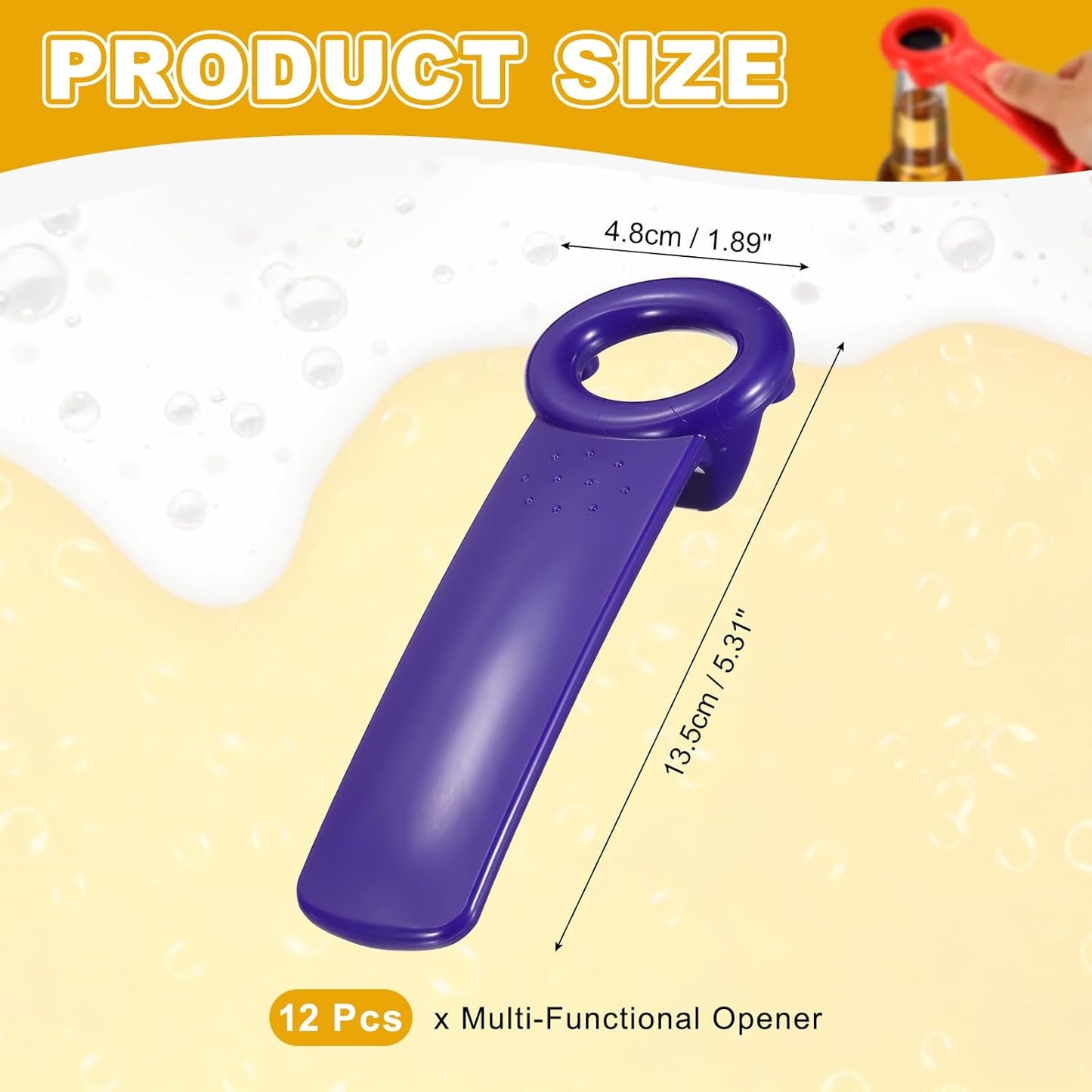 uxcell 2 Pcs Jar Key Lid Opener, Plastic Jar Lid Opener Easy Grip Multifunctional Durable Can Open Tool for Elderly Seniors Women Weak Hands Easy-use by Anyone, Orange/Sky Blue