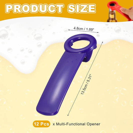 uxcell 2 Pcs Jar Key Lid Opener, Plastic Jar Lid Opener Easy Grip Multifunctional Durable Can Open Tool for Elderly Seniors Women Weak Hands Easy-use by Anyone, Orange/Sky Blue