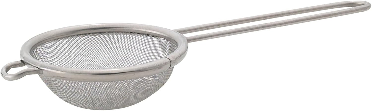 HIC Kitchen Fine Mesh Tea Strainer With Helper Handle, 18/8 Stainless Steel, 2.75-Inch, For Sifting, Straining, And Brewing Tea, Coffee, Or Cocktails