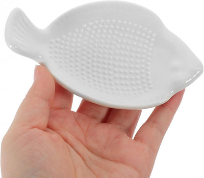 Zerodeko Ceramic Ginger Grater Plate Multi-Function Garlic Grater Kitchen Gadget Grinding Tool for Onion Cheese and Vegetables Home Use 4.72X2.67In