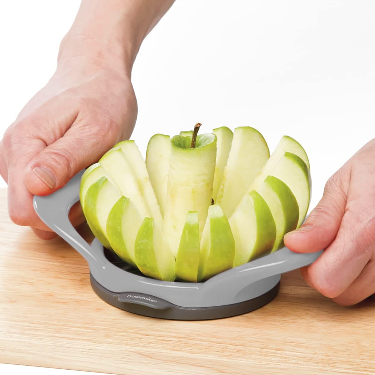PrepWorks Dishwasher Safe Apple Slicer and Corer – 16-Slice Thin Apple Cutter with Safety Cover