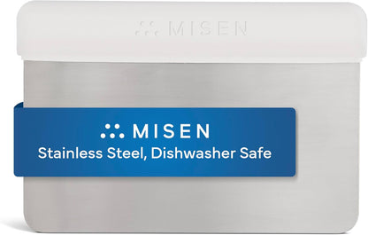 Misen Stainless Steel Bench Scraper - Versatile Food Scraper with Walnut Handle - Ideal for Kitchen, Pastry & Dough - Durable Cutting Board Scraper Tool - Effortless Transfer into Pots & Pans -Walnut