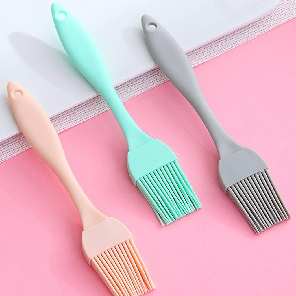 Barbecue Brush, Silicone Brush Oil Butter Basting Brush for BBQ Cooking Baking Silicone Basting Brush - Pink