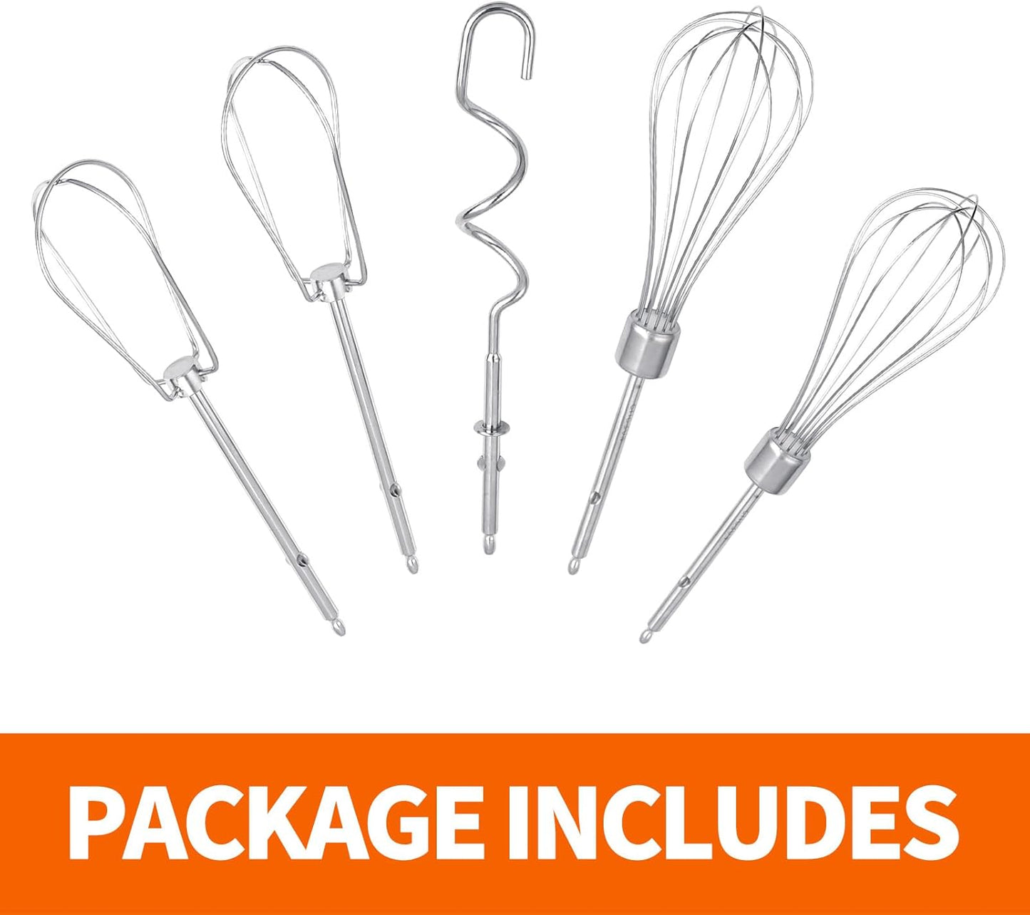 5 Pack Hand Mixer Replacement Beaters Compatible with BLACK and DECKER Electric Hand Held Mixer, Include 2 Mixer beaters, 2 Dough Hooks, 1 Whisk, Beaters Electric Mixer Parts Accessories