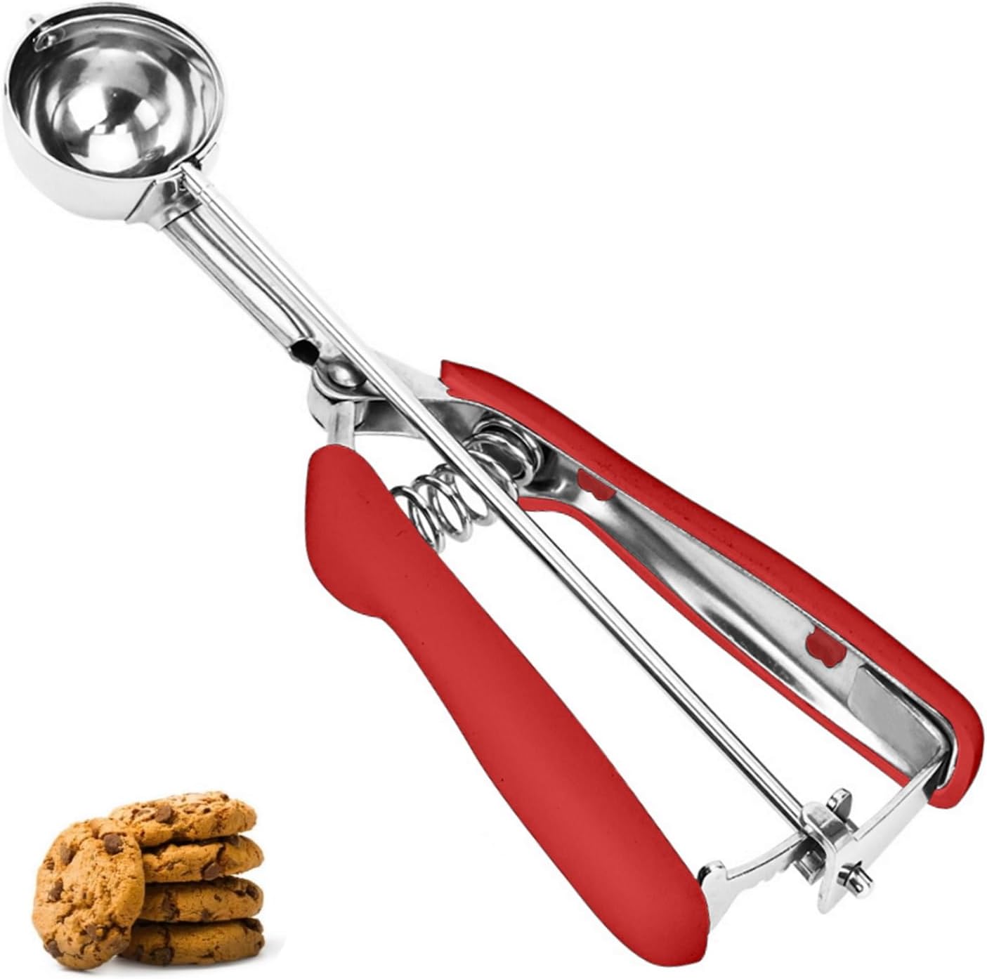 Ice Cream Scoop, 18/8 Stainless Steel Cookie Scoop, Cookie Scoops for Baking, 2 Tbsp/ 30 ml/ 1 oz Cookie Dough Scoop, Ice Cream Scooper with Trigger Release, Cookie Scooper for Baking