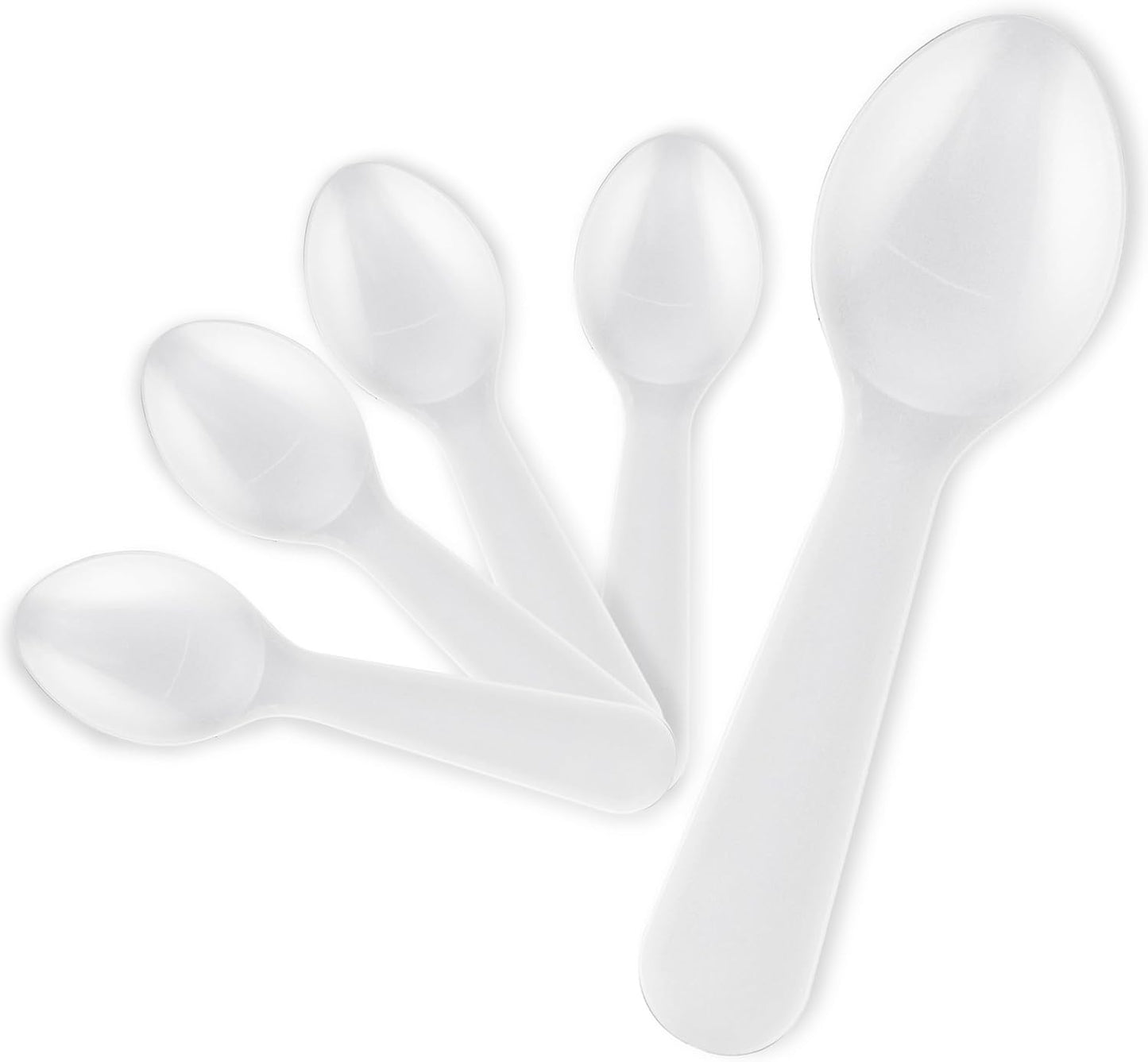 Stock Your Home 400 Count 3-Inch Plastic Mini Taster Spoons - Perfect for Sampling, Desserts, and Parties, Disposable and Durable Utensils