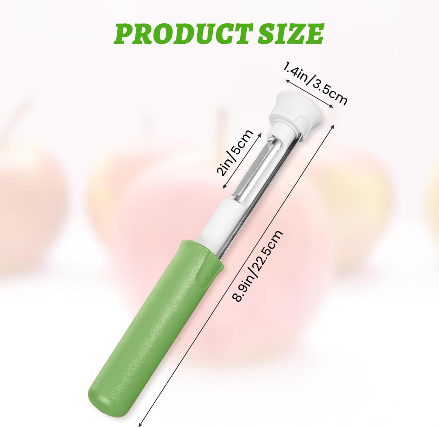 Red Apple Corer and Peeler, Multi Functional Apple Corer for Bell Peppers Pears,Stainless Steel 2-In-1 Household Kitchenware, Plastic-Handle,Fruit and Vegetable Peeling Tool,Christmas Halloween Gifts