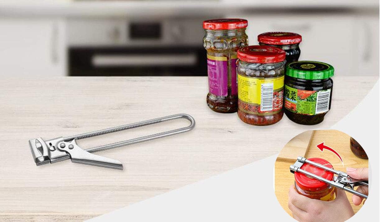 Master Jar & Bottle Opener, Adjustable Multifunctional Stainless Steel Can Opener Jar Lid Gripper, Manual,Kitchen Accessories（Silver）
