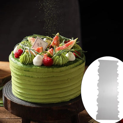 8.6 Inch Stainless Steel Cake Scraper Metal Scraper for Cake Smoother Leveler Scraper Cake Decorating Comb Cake Cutter for Mousse Butter Cream