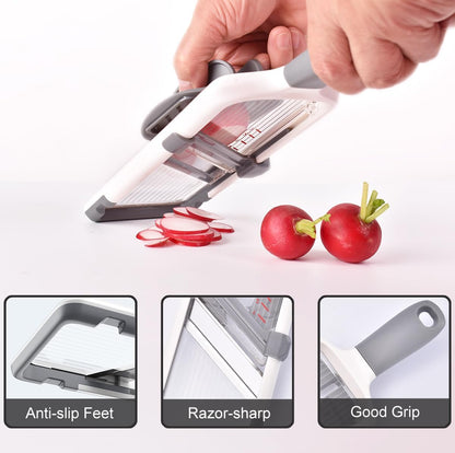 NACOLUS Mandoline Slicer for Kitchen, Adjustable Vegetable Slicer with Food Holder,Handheld Potato Slicer, Simple&Handy veggie slicer vegetable cutter
