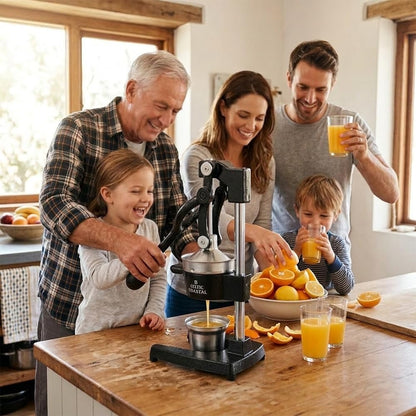 Cast Iron Juicer, Easy to Clean Heavy-Duty Manual Citrus Juicer, Manual Citrus Hand Press with a Stainless Steel Cup, Pomegranate, Orange Lemon Squeezer for Home Kitchens & Restaurants