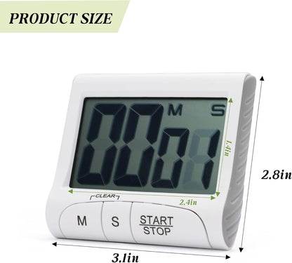 Large LCD Display Kitchen Timer -Magnetic Digital Timers,Loud Alarm,Memory and Fast Forward Function,Cooking Timers for Kitchen,Gym, Meeting, Classroom,Study,Work,Outdoor Activities(Black)