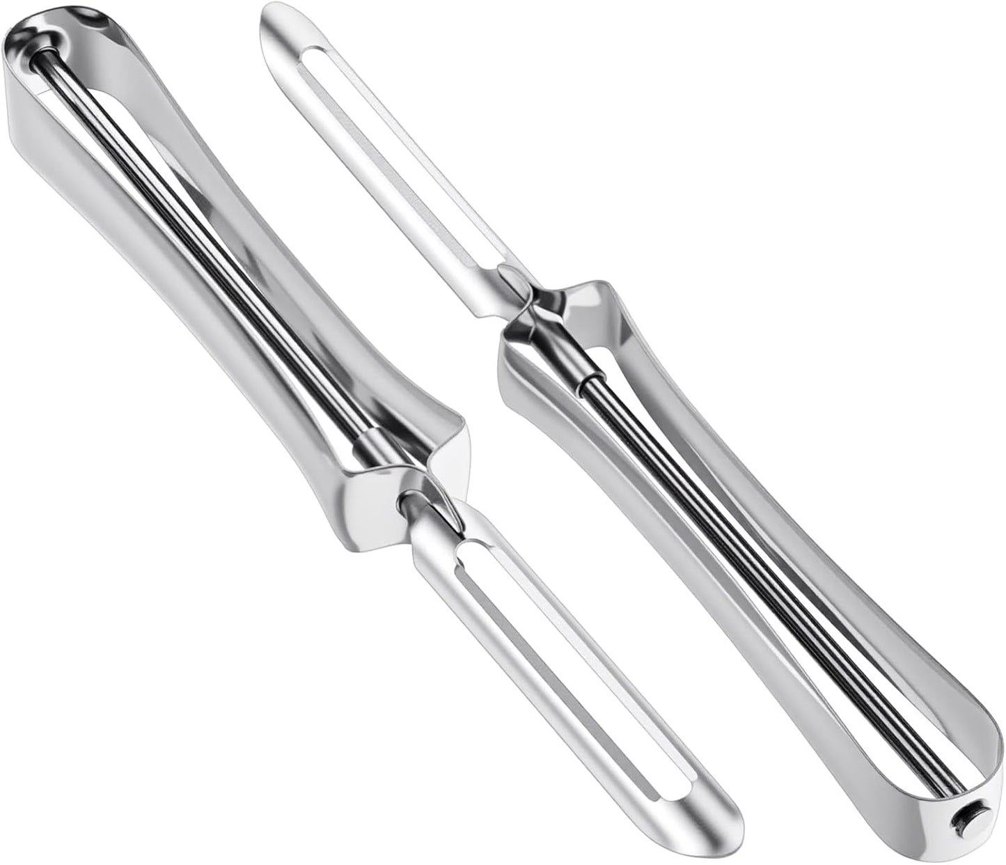 JIEYAO 2 Pack Stainless Steel Vegetable Peelers for Kitchen, Swivel Fruit Potato Peeler Ergonomic Rotary Peeler for Carrot Potato Fruit Dishwasher Safe Kitchen Tool