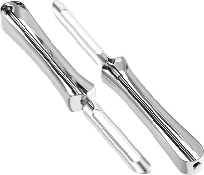 JIEYAO 2 Pack Stainless Steel Vegetable Peelers for Kitchen, Swivel Fruit Potato Peeler Ergonomic Rotary Peeler for Carrot Potato Fruit Dishwasher Safe Kitchen Tool