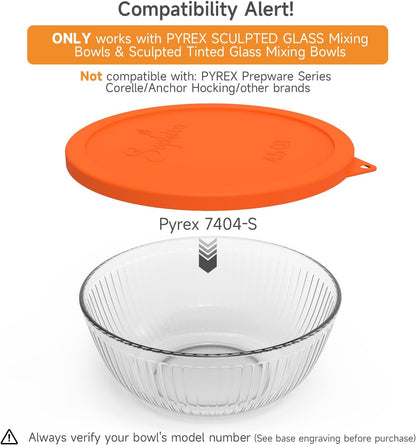 SOPHICO Silicone Replacement Lids for Pyrex Sculpted Glass & Tinted Glass Bowls Mixing Bowls（4 size）