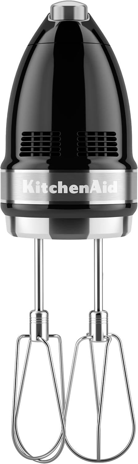 KitchenAid 9-Speed Digital Hand Mixer with Turbo Beater II Accessories and Pro Whisk - Contour Silver
