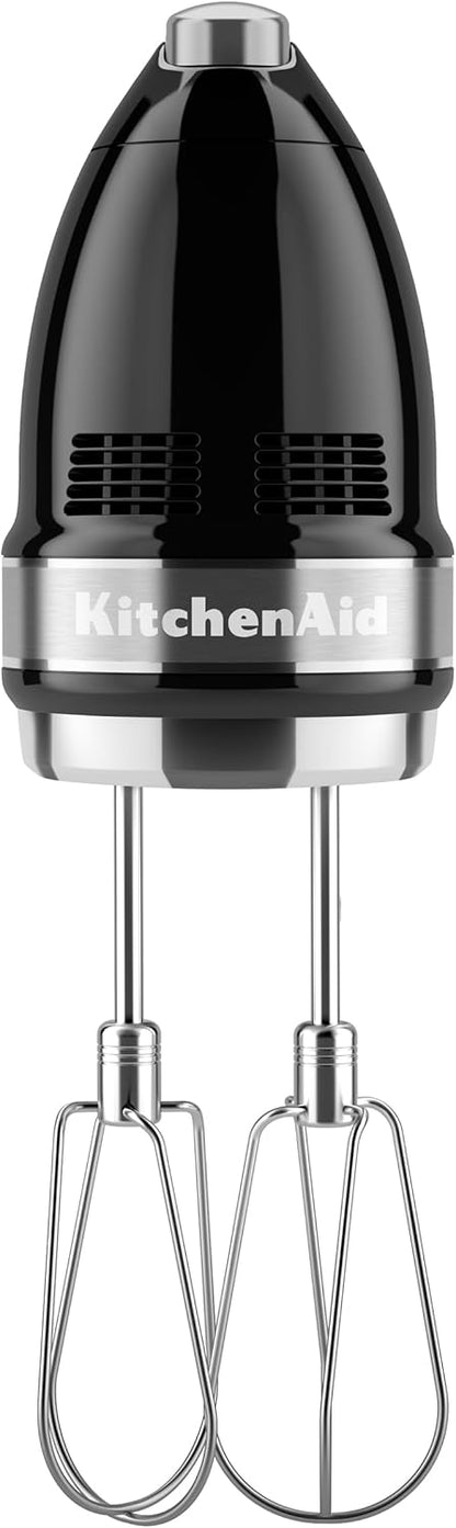KitchenAid 9-Speed Digital Hand Mixer with Turbo Beater II Accessories and Pro Whisk - Contour Silver