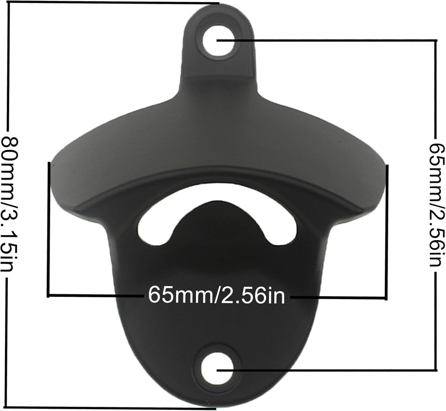 Stainless Wall Mount Beer Bottle Opener Screw in Bottle Cap Opener Black