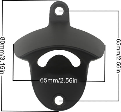 Stainless Wall Mount Beer Bottle Opener Screw in Bottle Cap Opener Black