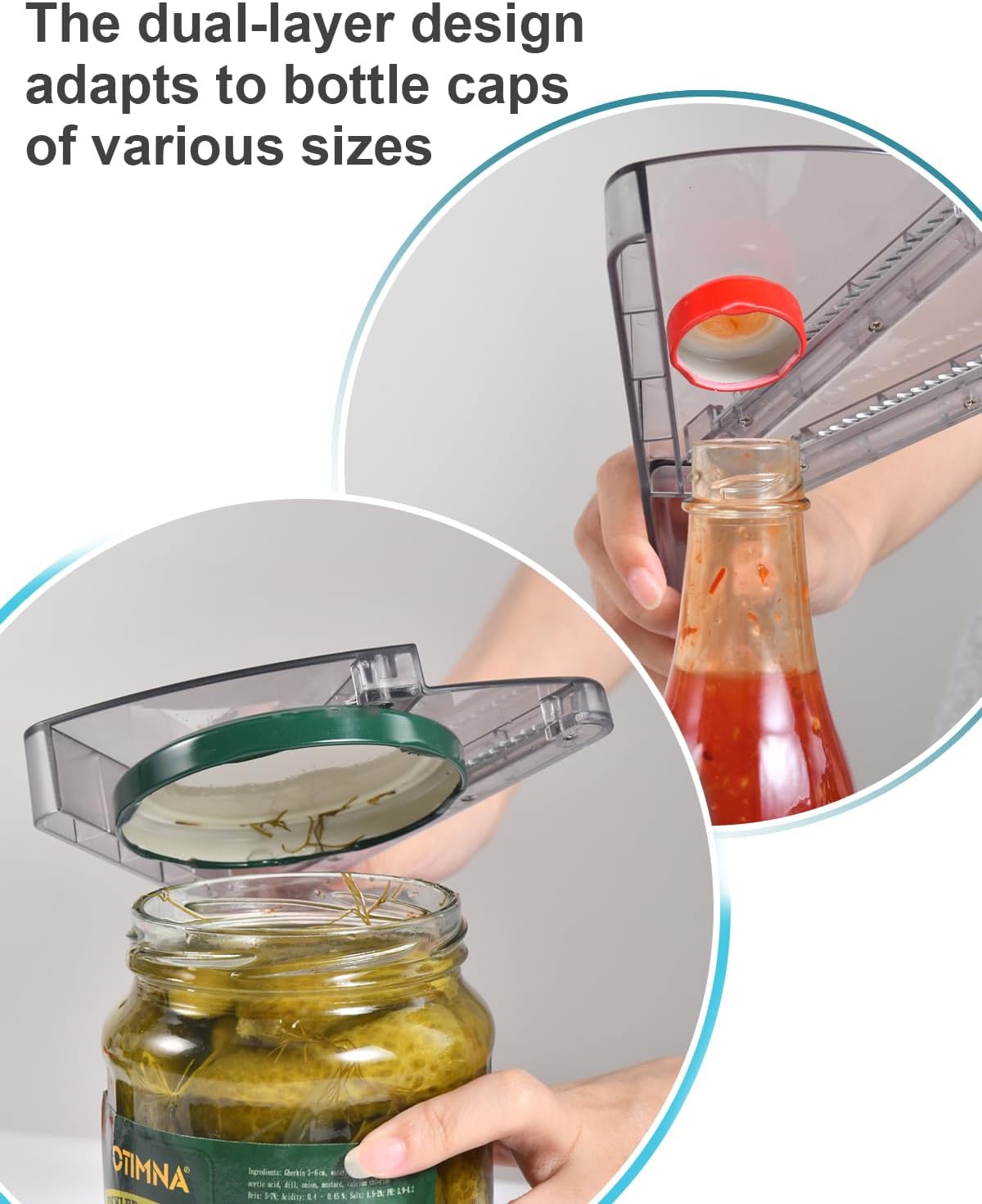 Jar Opener for Weak Hands, Dual-Layer Multifunctional Jar Opener Gripper, Bottle Openers for Seniors, Kitchen Gadgets, Non-Slip Jar Openers for Seniors, Arthritis, Lid Opener,
