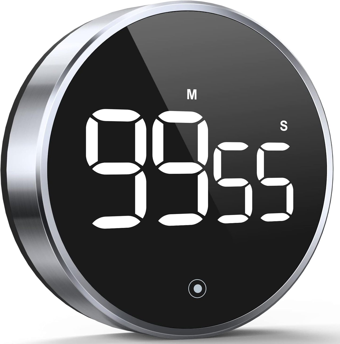 Digital Kitchen Timer, 3.8'' Large LED Display Countdown Countup Timer, Timer for Kids, Classroom Magnetic Timer, Adjustable Volume, Brightness, Easy for Cooking/Study/Office/Exercise (Ridged Knob)
