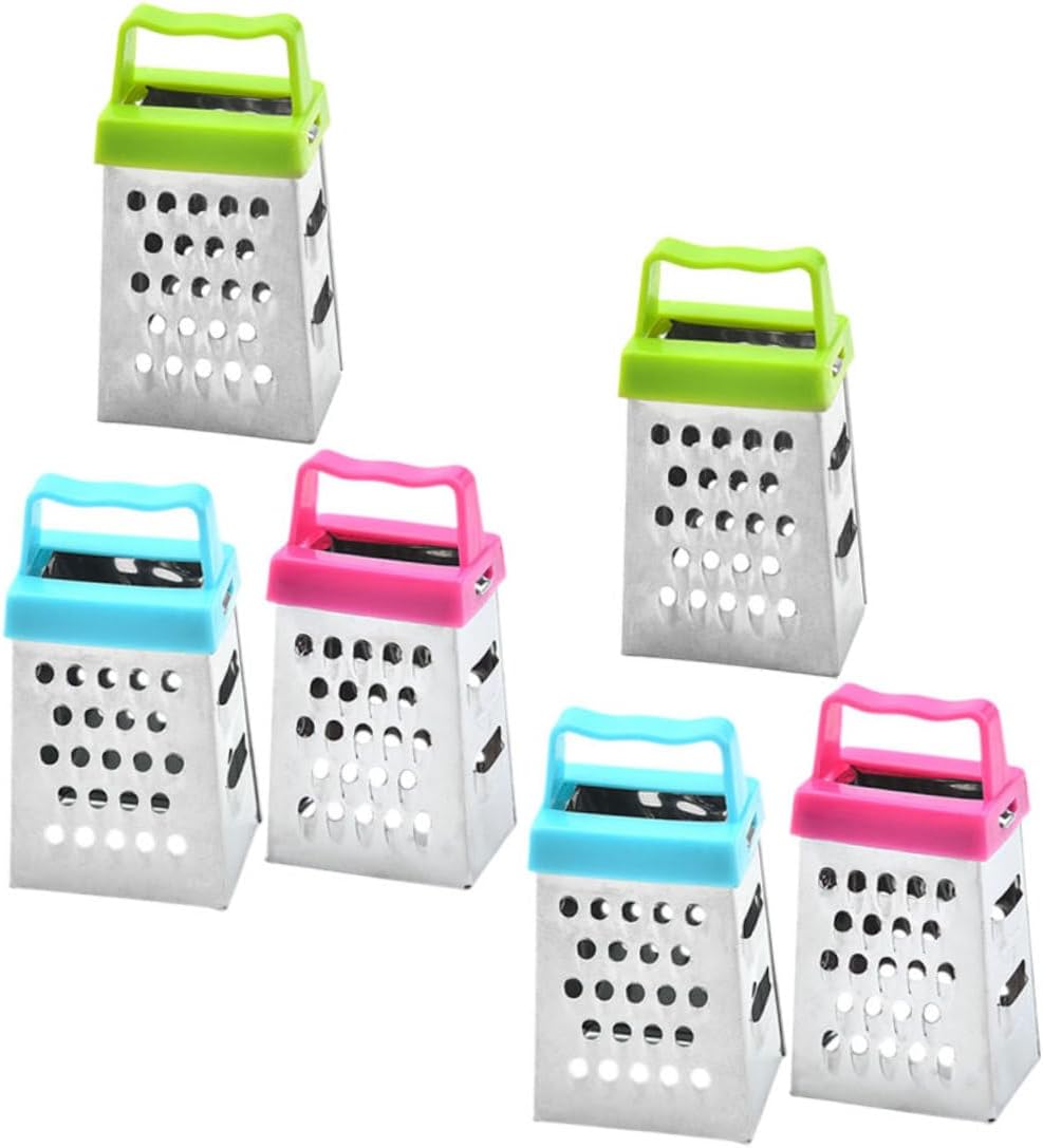 PRETYZOOM Mini Stainless Steel Cheese Grater Box with Non-Slip Handle Multipurpose Hand Grater for Cheese Garlic Ginger and Vegetable Slicing Compact 2.63 Inch Kitchen Shredder Set of 30