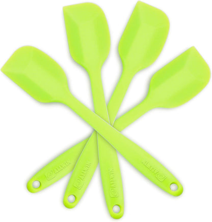 Silicone Spatula 4-piece Set, Heat-Resistant Spatulas, Non-stick Rubber Spatulas with Stainless Steel Core