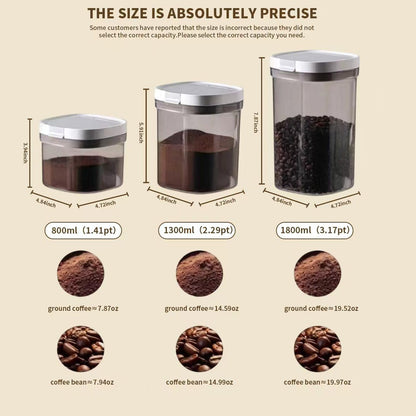 Airtight Coffee Canister, 8oz Coffee Storage Container with Scoop, Kitchen Food Storage Jar for Grounds Coffee, Beans, Tea, Sugar, Flour, Cereal, 800ml