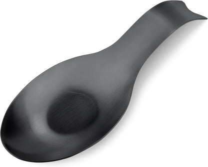 VanlonPro Stainless Steel Spoon Rest, Spatula Ladle Holder, Stainless Steel Utensil Spoon Rest Holder, Brushed Finish, Dishwasher Safe 9.8 x 3.7 Inch (Silver 1PC)