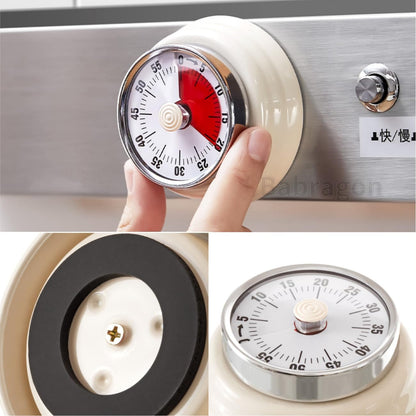 Kitchen Timer, Magnetic Visual Countdown Timer with Loud 72dB Alarm Mechanical Analog Dial for Cooking Baking Home Gym Office