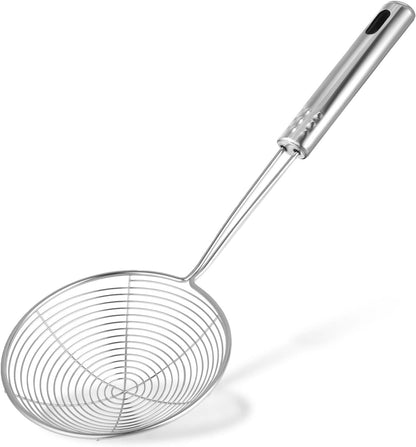 Steel Spider Strainer Skimmer Ladle, Spoon Spider Skimmers Kitchen Gadgets Wire Pasta Strainer for Kitchen Cooking and Frying