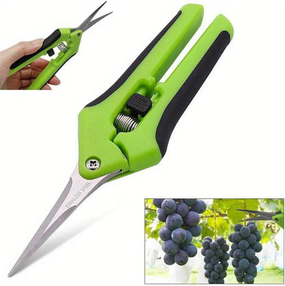 JEUIHAU 8 Pack 6.5 Inches Bud Trimming Scissors, Gardening Hand Pruning Shears with Straight Tip Stainless Steel Blades, Micro Tip Pruning Snips for Trimming Garden Herb Plant Flower, Green