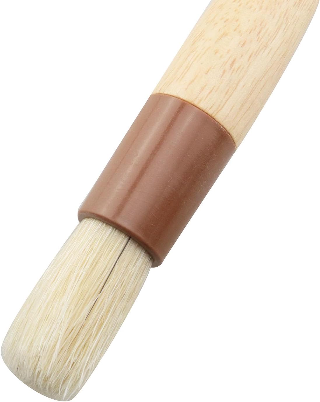 TAODAN Round Natural Boar Bristle Cake/Biscuit/Oil Brush Kitchen Baking Tool for Spreading Marinades/Sauces/Butter